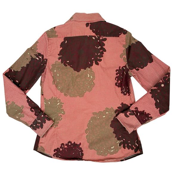 Paul & Joe Paris Abstract Floral Button Down Shirt Red Cotton Size US S Artsy - Picture 3 of 5